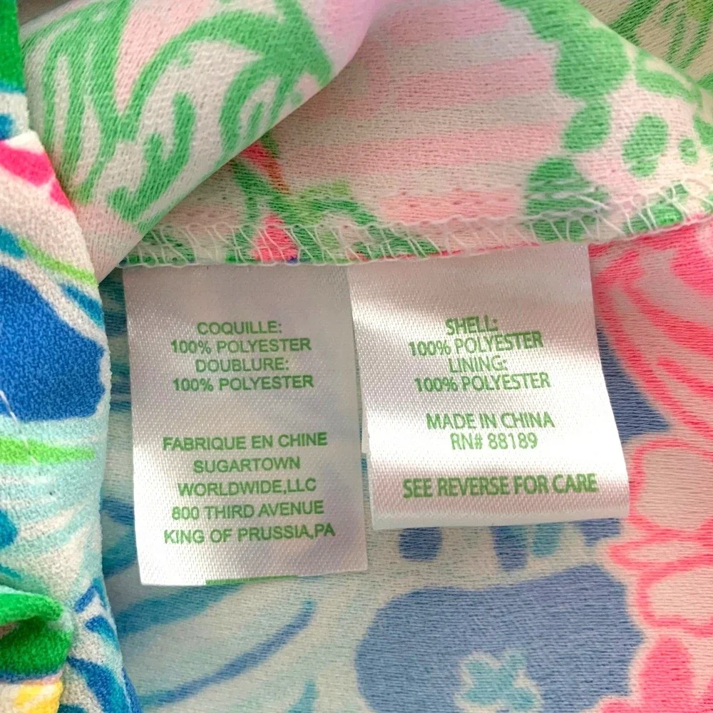 Lilly Pulitzer Pearl Romper Cheek to Cheek sz 2 Animals‎ Floral - Picture 7 of 8